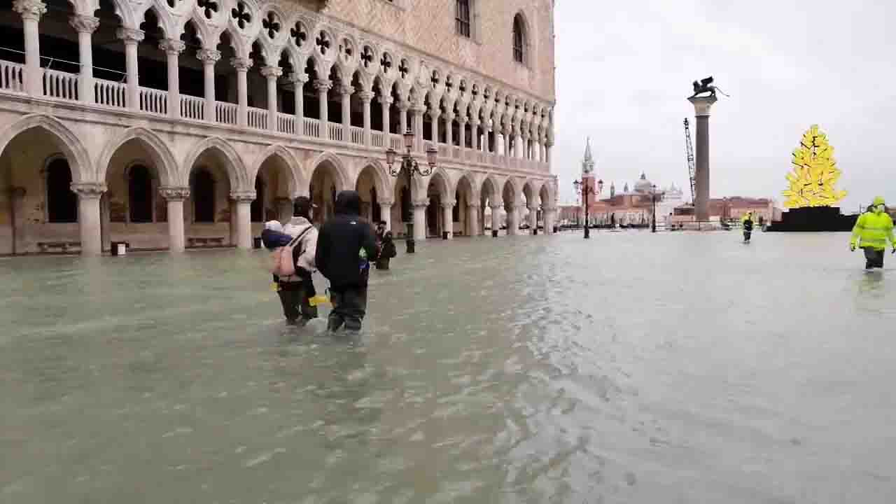 Acqua alta a Venezia Mose non attivato