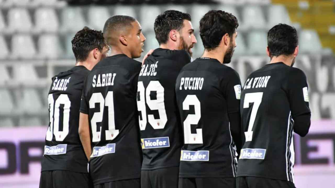 Ascoli, da sinistra: Dario Saric, Abdelhamid Sabiri, Riad Bajic, Raffaele Pucino, Michele Cavion (foto © Ascoli Calcio 1898)