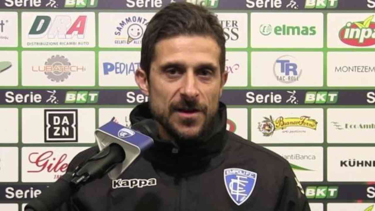 Empoli, l'allenatore Alessio Dionisi in conferenza stampa (foto © Empoli FC)