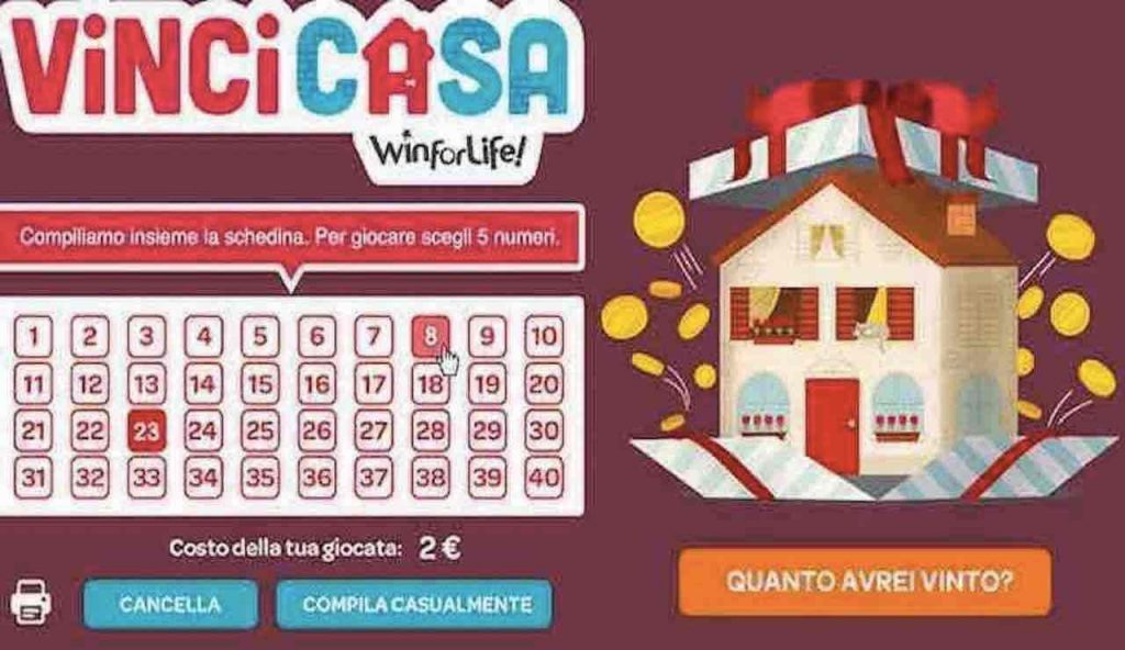 VinciCasa numeri vincenti oggi 8 dicembre estrazione