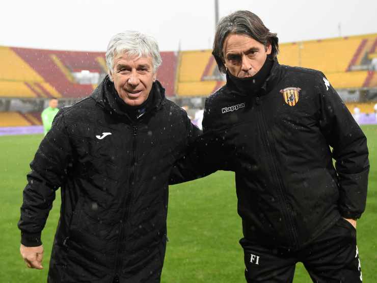 Da sinistra: il tecnico dell'Atalanta Gian Piero Gasperini e il tecnico del Benevento Pippo Inzaghi, 9 gennaio 2021 (foto di Francesco Pecoraro/Getty Images)