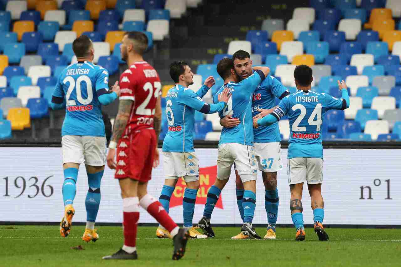 L'esultanza del Napoli contro la Fiorentina. Getty Images