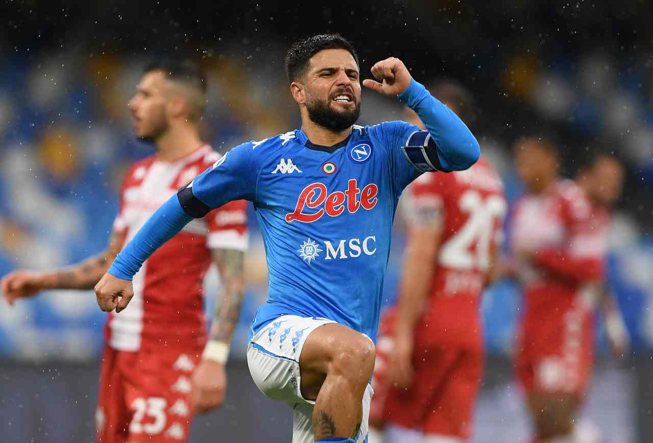 L'esultanza di Lorenzo Insigne contro la Fiorentina. Getty Images