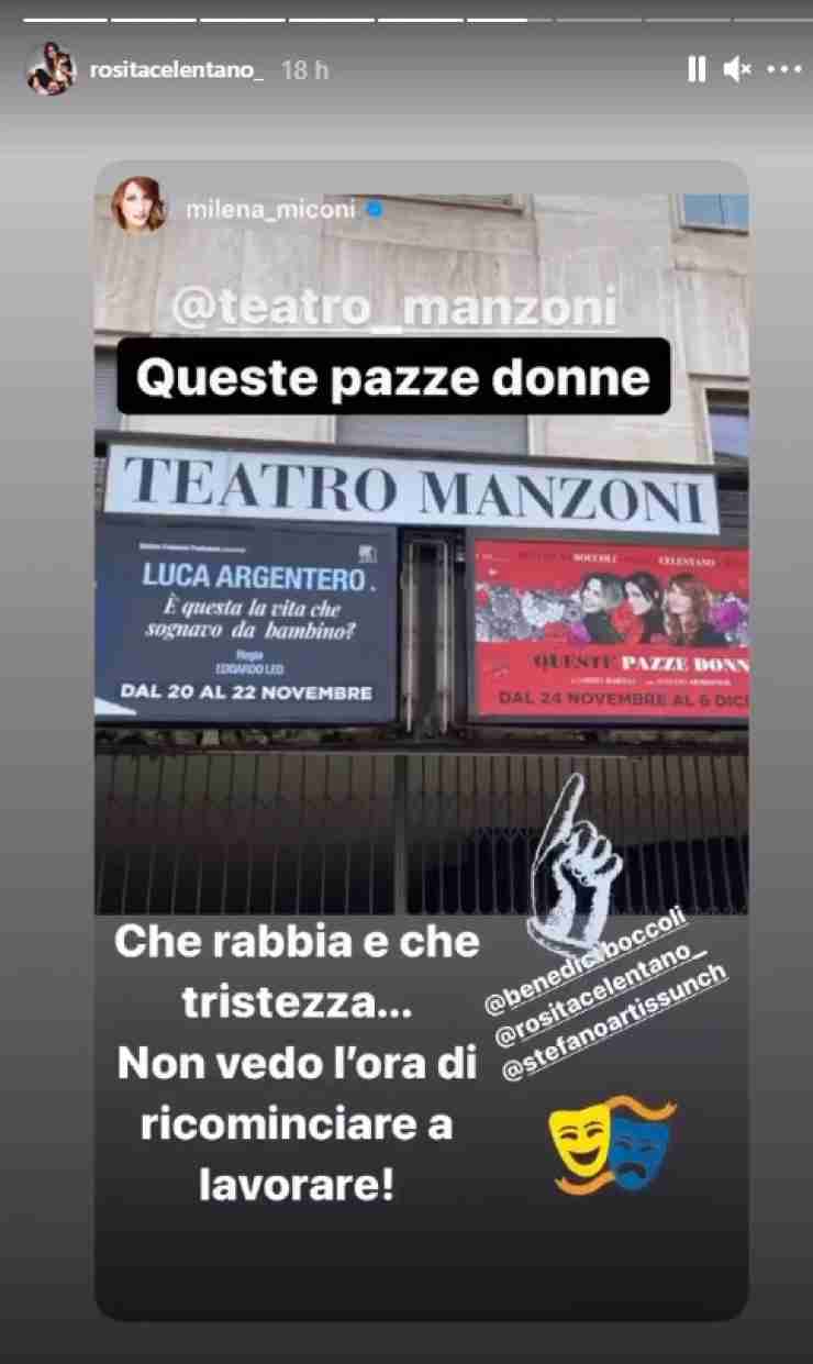 Il post di Milena Miconi condiviso da Rosita - Fonte Instagram