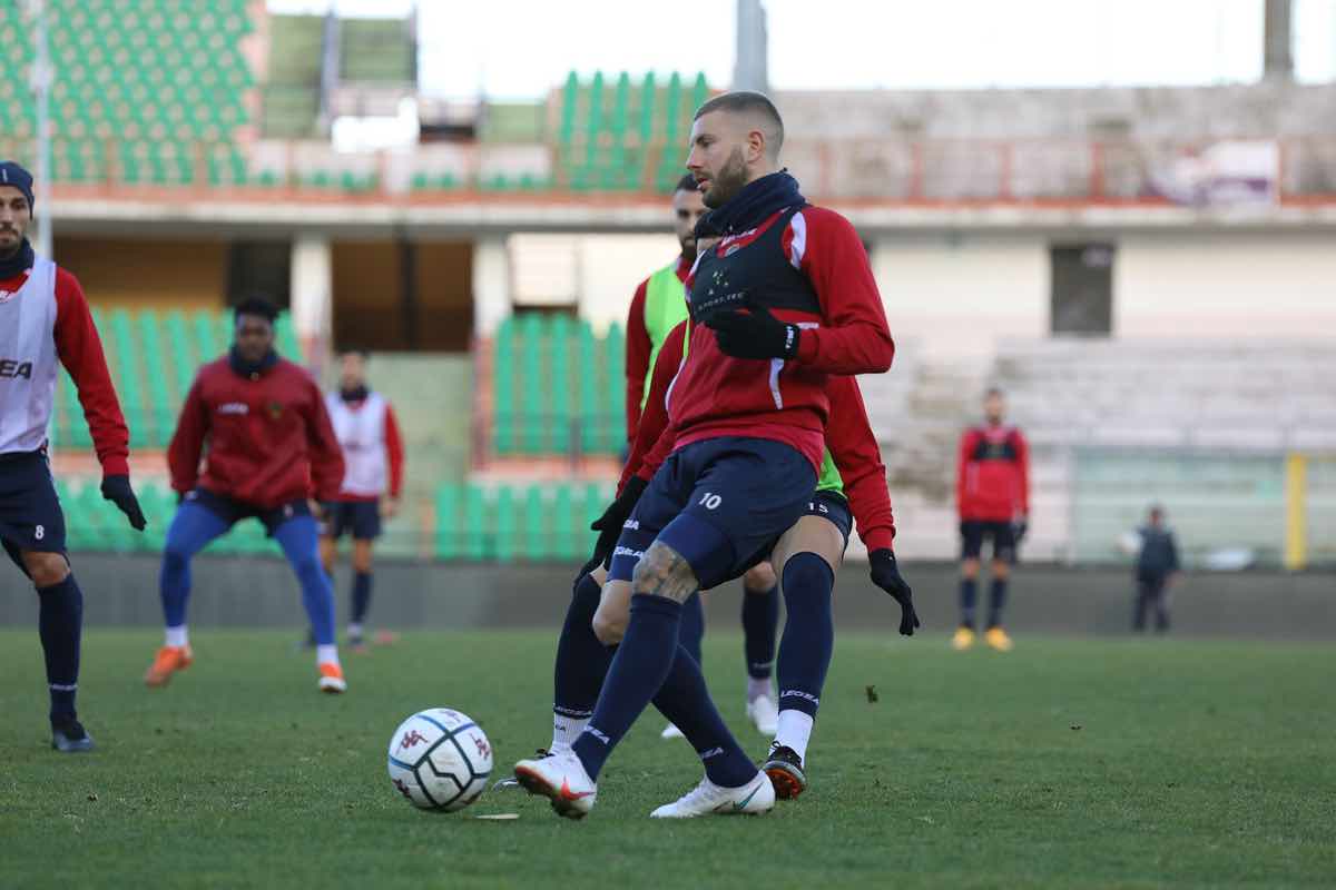 Mirko Carretta durante una seduta di allenamento