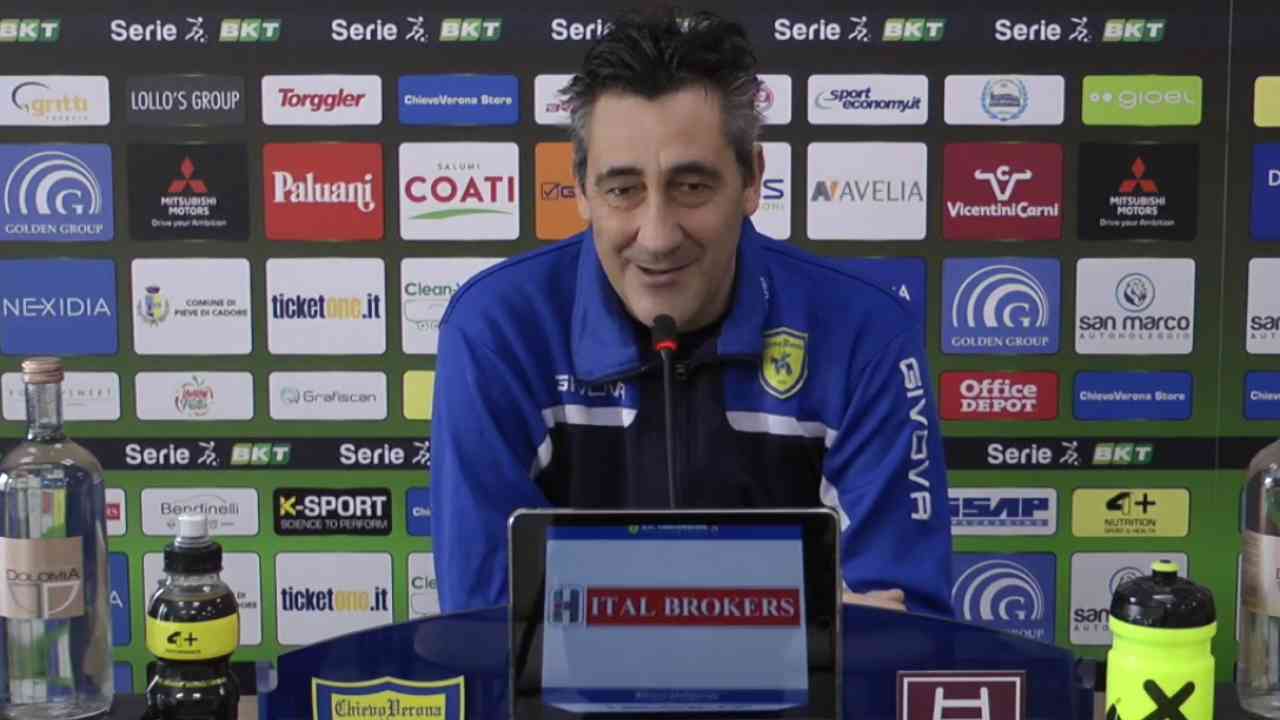 Chievo Verona, l'allenatore Alfredo Aglietti in conferenza stampa, 30 gennaio 2021 (foto © Chievo Verona)