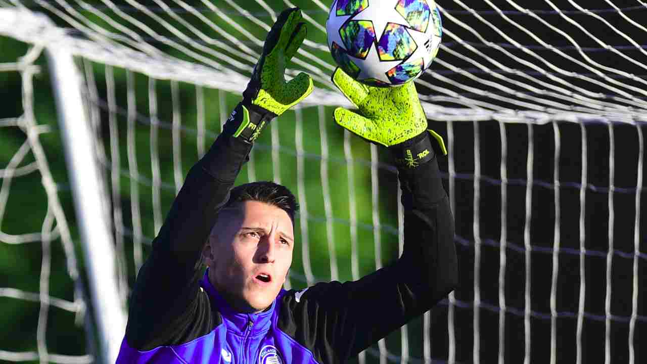 Atalanta, il portiere Pierluigi Gollini si allena a Ciserano in vista della gara di Champions League con la Dinamo Zagabria, 25 novembre 2019 (foto di Miguel Medina/AFP via Getty Images)