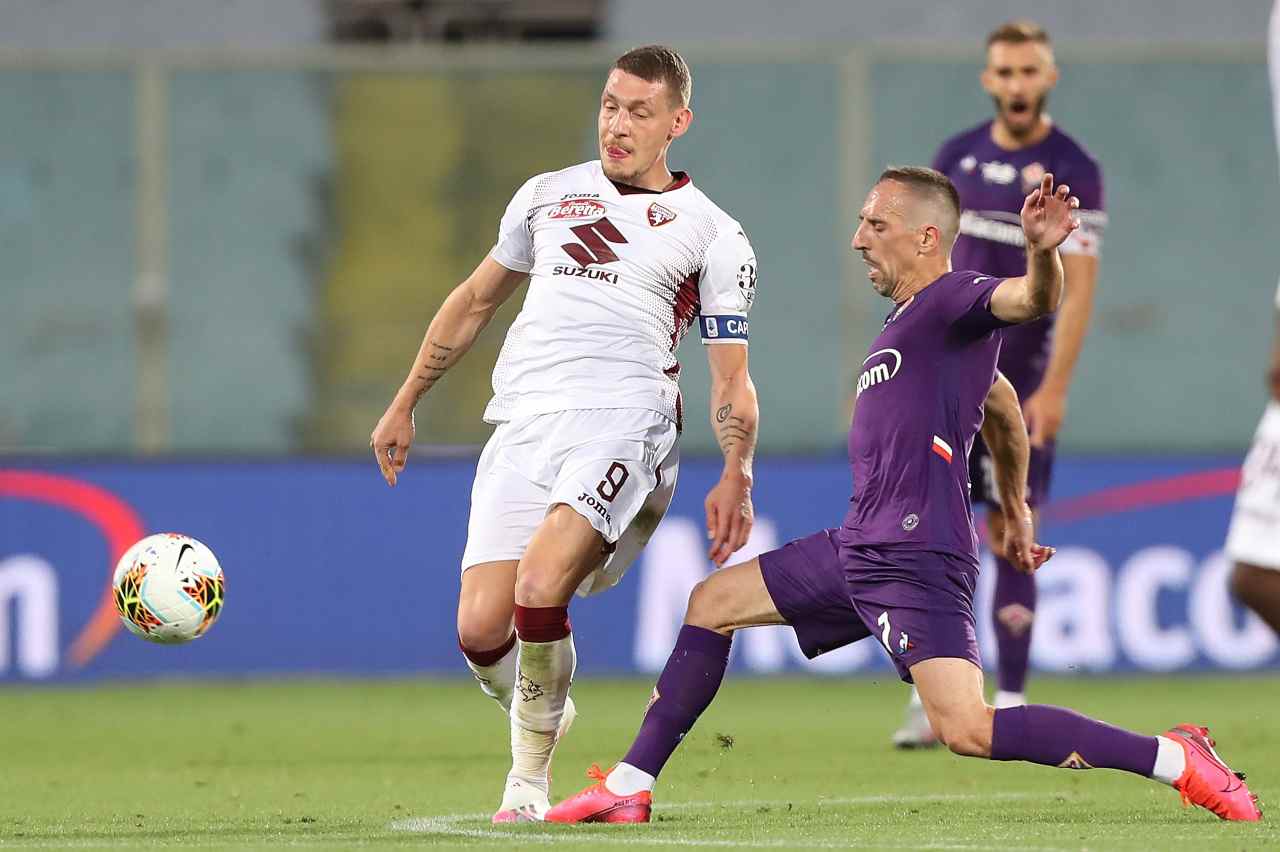 Grande sfida tra Belotti e Ribery (Photo by Gabriele Maltinti/Getty Images)