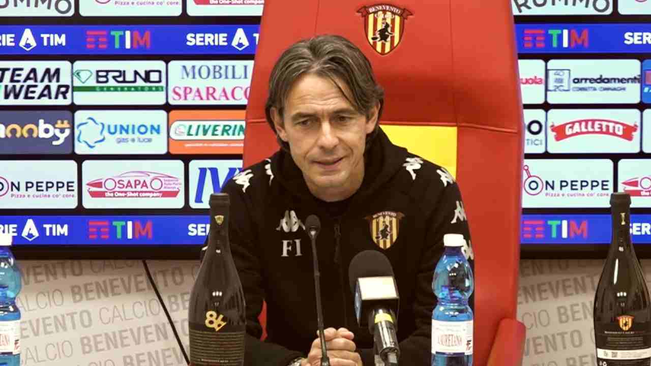 Benevento, l'allenatore Pippo Inzaghi in conferenza stampa (foto © Benvento Calcio)