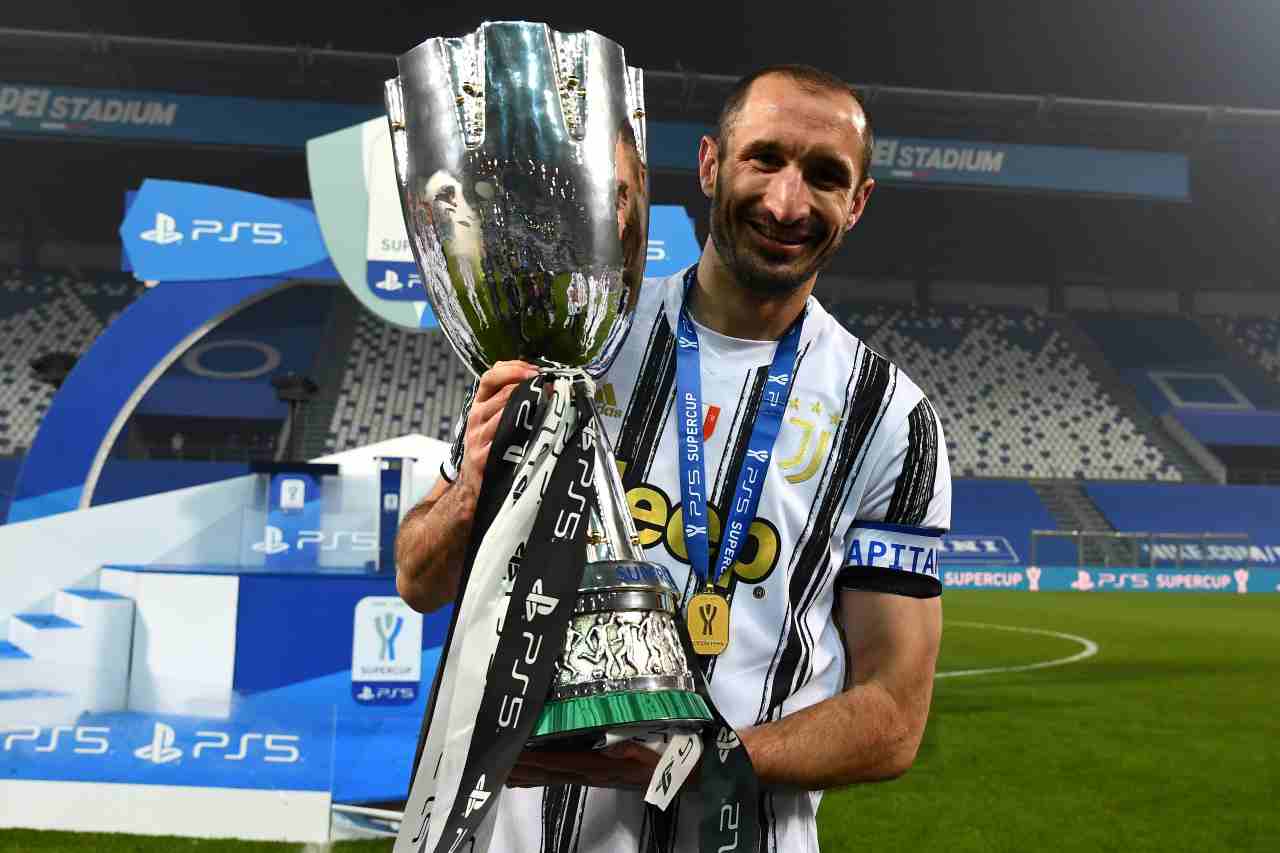 Chiellini con la Supercoppa (Photo by Claudio Villa/Getty Images)