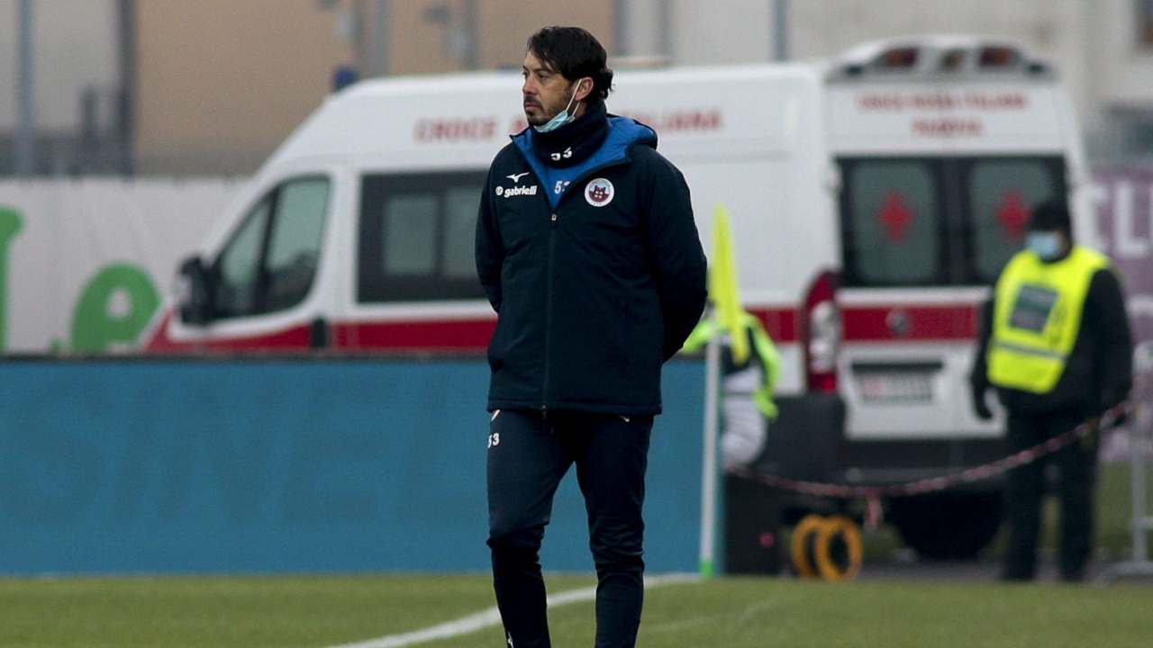 Cittadella, l'assistente tecnico Roberto Musso, in panchina durante l'assenza di Roberto Venturato. 4 gennaio 2021 (foto © Cittadella dello Sport)