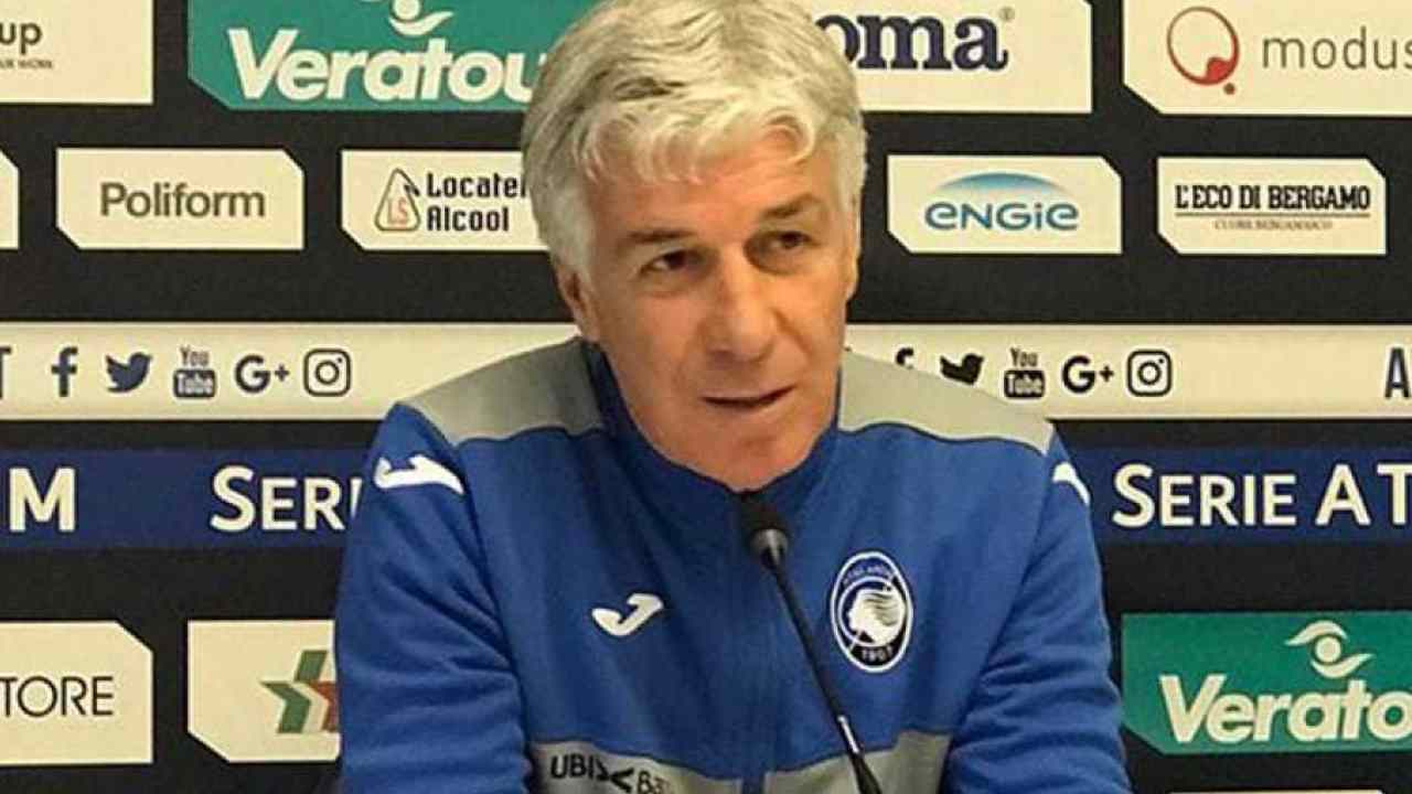 Atalanta. il tecnico Gian Piero Gasperini in conferenza stampa (foto © Atlanta Bergamasca Calcio)