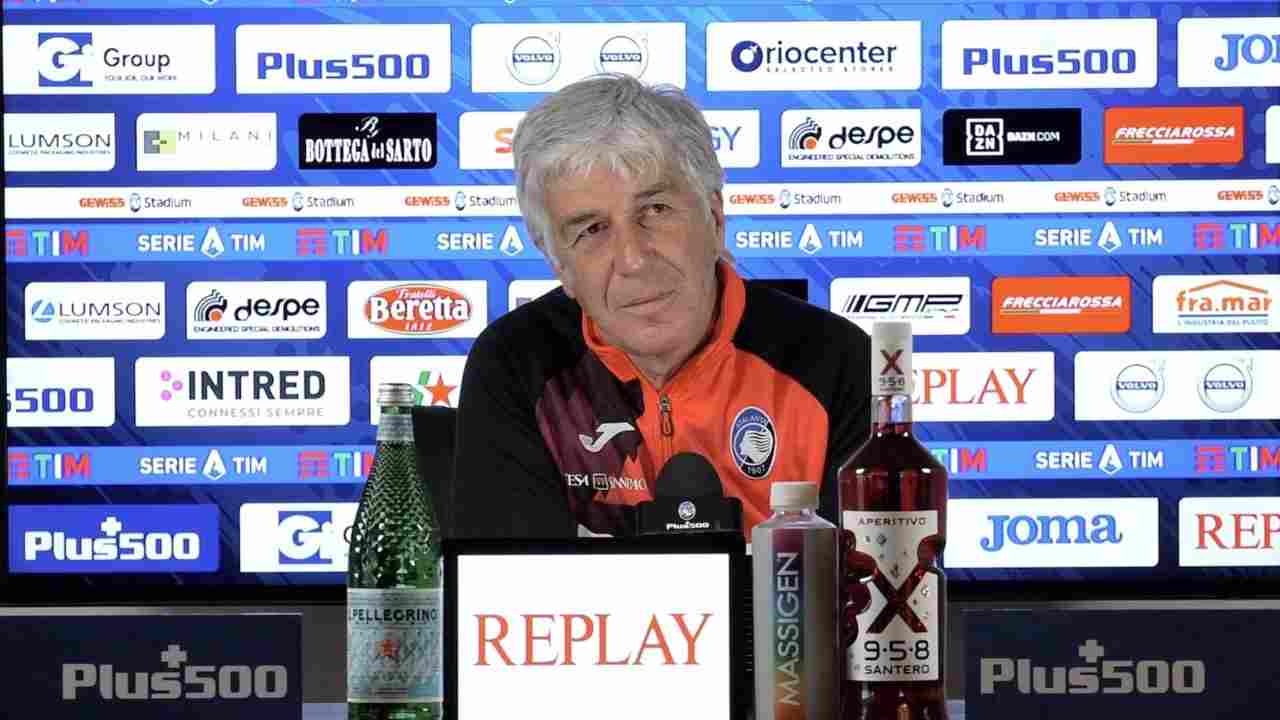 Atalanta, l'allenatore Gian Piero Gasperini in conferenza stampa (foto © Atalanta Bergamasca Calcio)