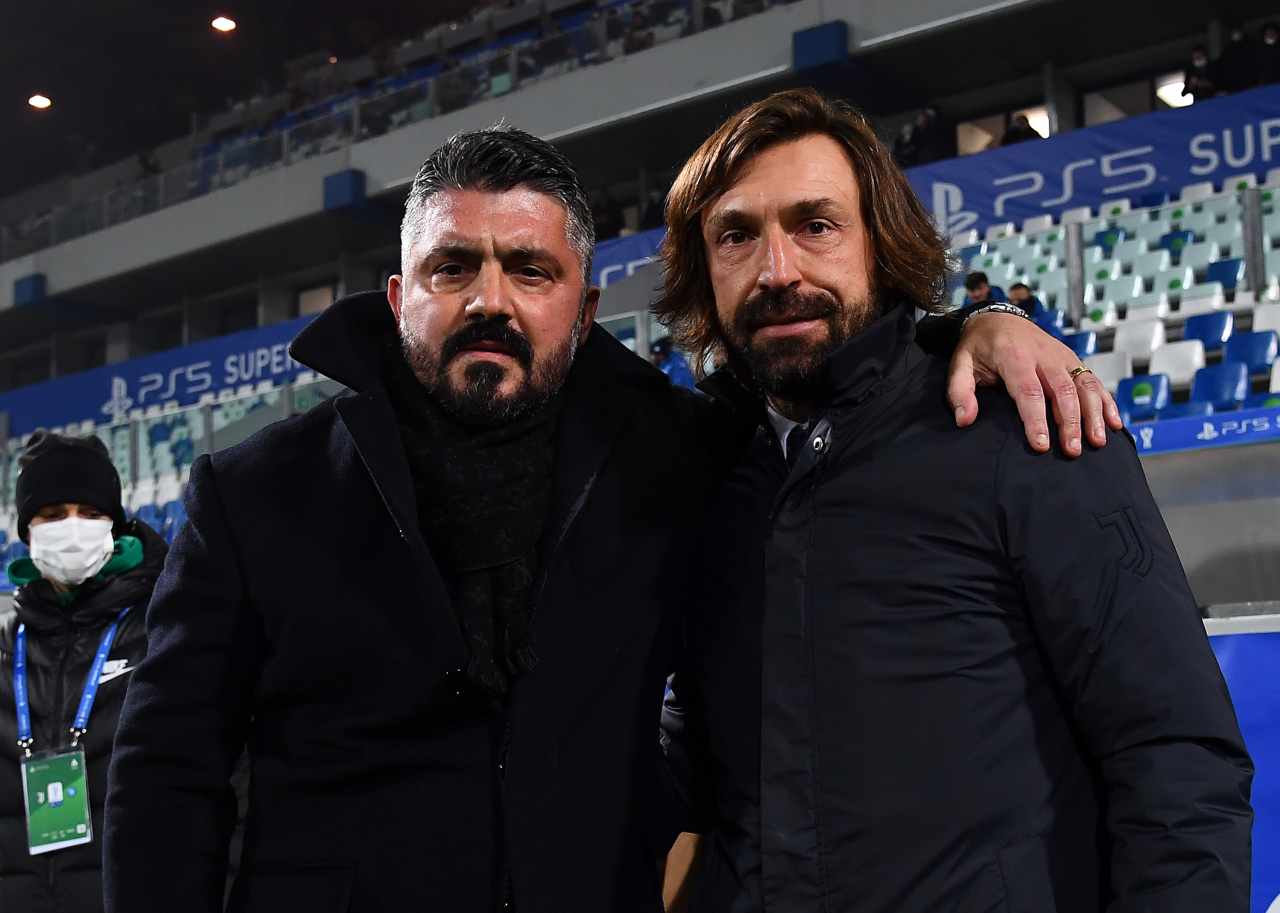 Pirlo e Gattuso nella serata di Supercoppa (Photo by Claudio Villa/Getty Images)