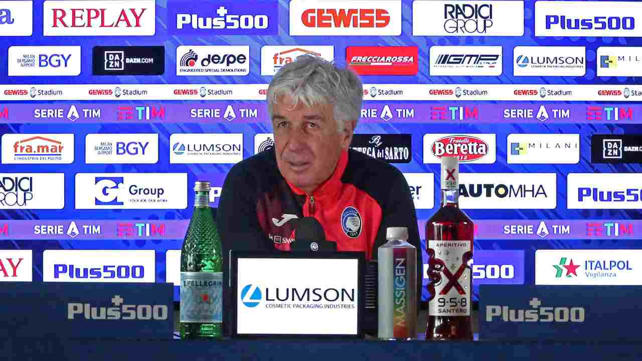 Atalanta, il tecnico Gian Piero Gasperini in conferenza stampa