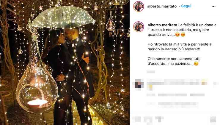 La proposta di matrimonio di Alberto a Speranza - Fonte Instagram