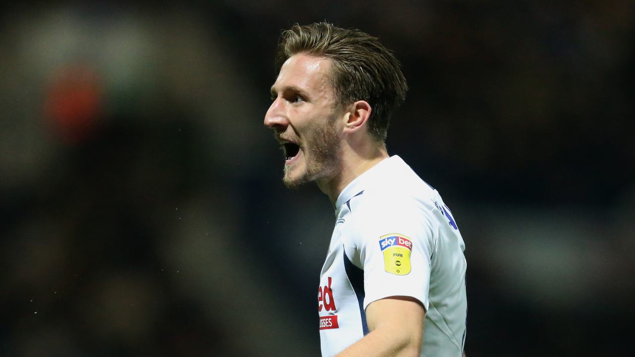 Preston, il difensore Ben Davies in campo contro il Leeds United, 22 ottobre 2019 (foto di Lewis Storey/Getty Images)