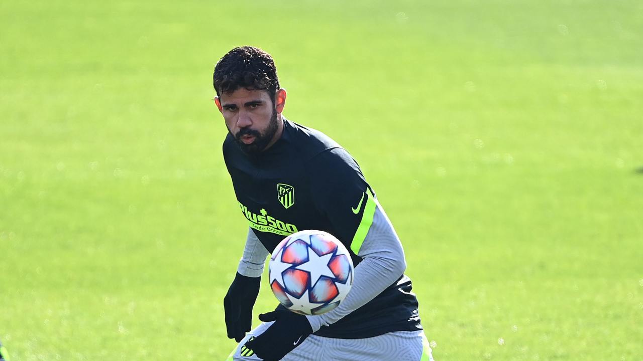 Atletico Madrid, Diego costa durante un allenamento a Madird, 24 novembre 2020 (foto di Gabriel Bouys/AFP via Getty Images)