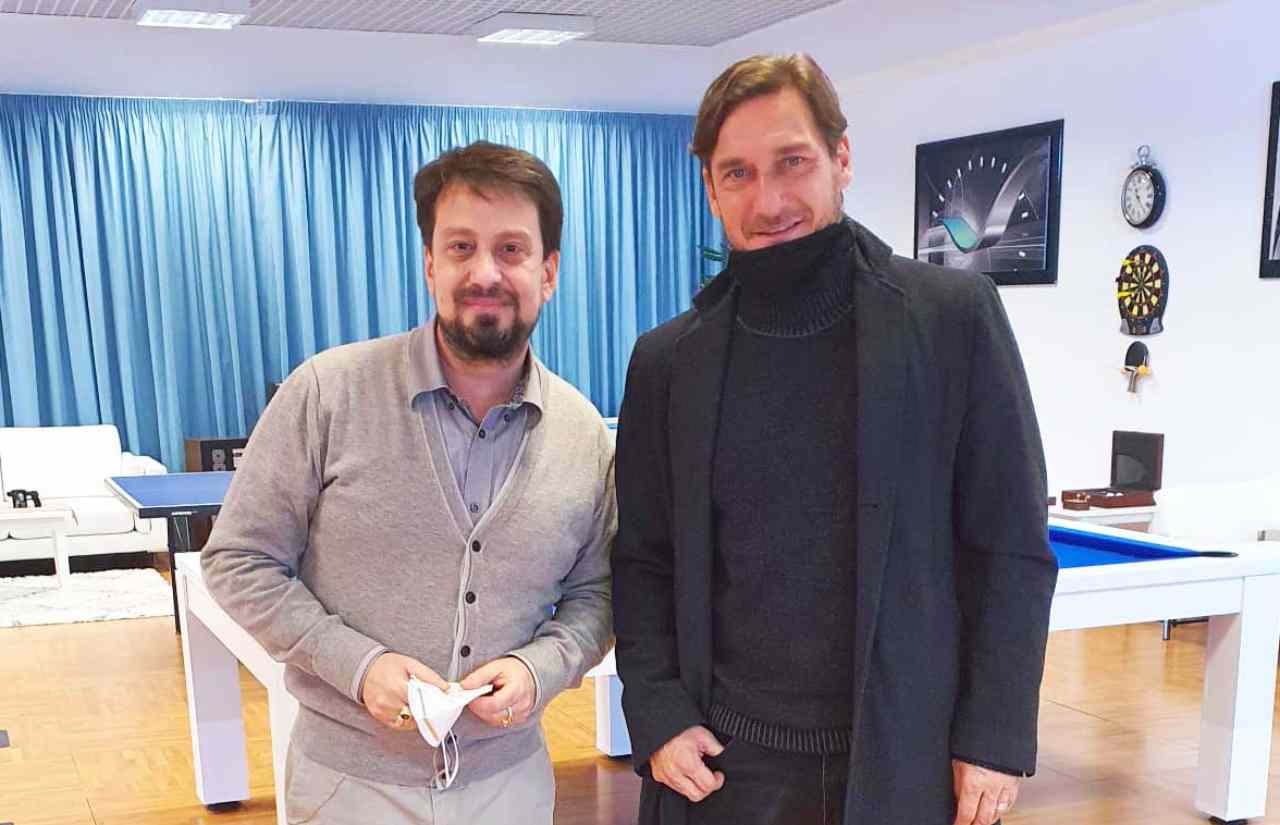 Il presidente Gallo con Francesco Totti (sito Reggina 1914)