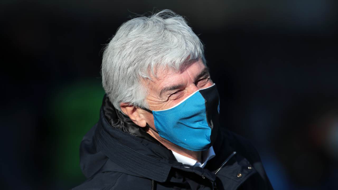 Atalanta, il tecnico Gian Piero Gasperini durante la partita di Serie A con la Lazio del 31 gennaio 2021 (foto di Emilio Andreoli/Getty Images)