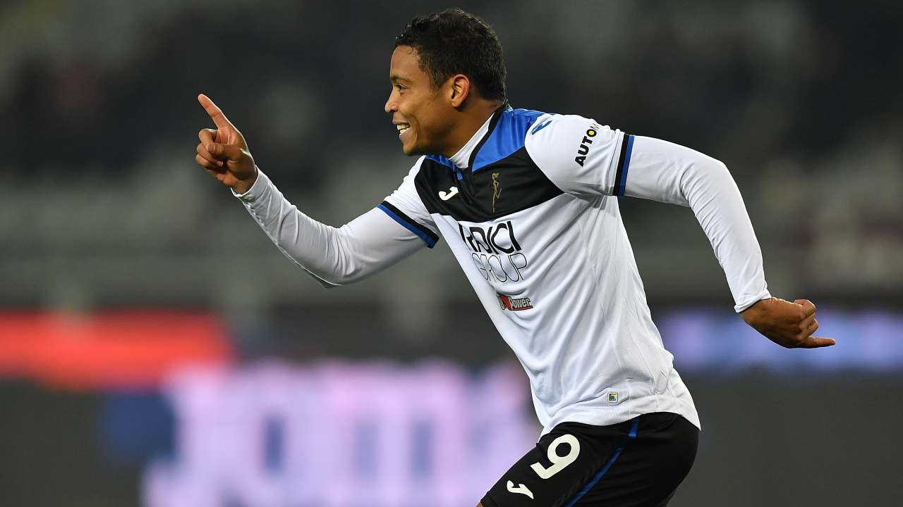 Atalanta, l'attaccante Luis Muriel festeggia il suo gol contro il Torino, 25 gennaio 2020 (foto di Valerio Pennicino/Getty Images)