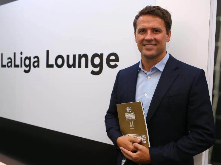 L'ex attaccante della Nazionale inglese Michael Owen alla Soccerex Global Convention di Manchester, 7 settembre 2015 (foto di Dave Thompson/Getty Images)