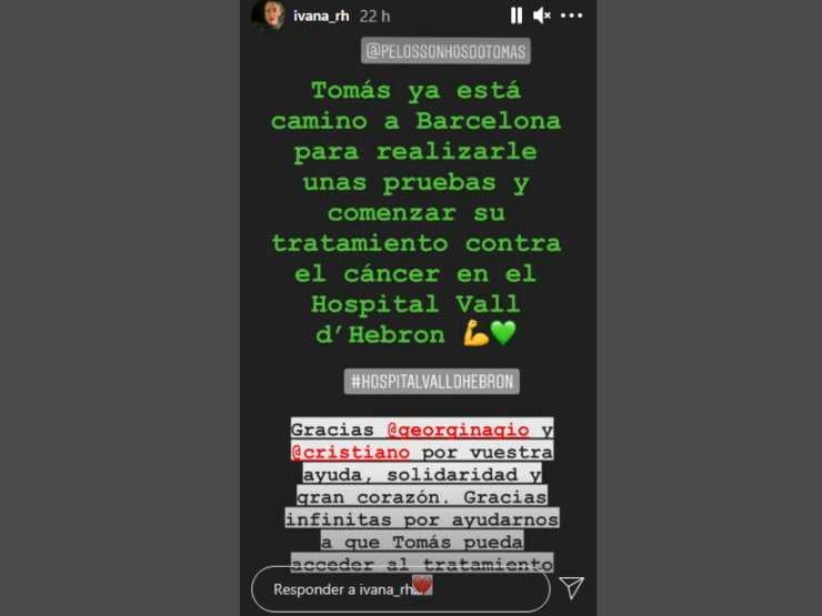 La Storia pubblicata su Instagram dalla sorella di Giorgina, la fidanzata del calciatore Cristiano Ronaldo (fonte: Instagram @ivana_rh)