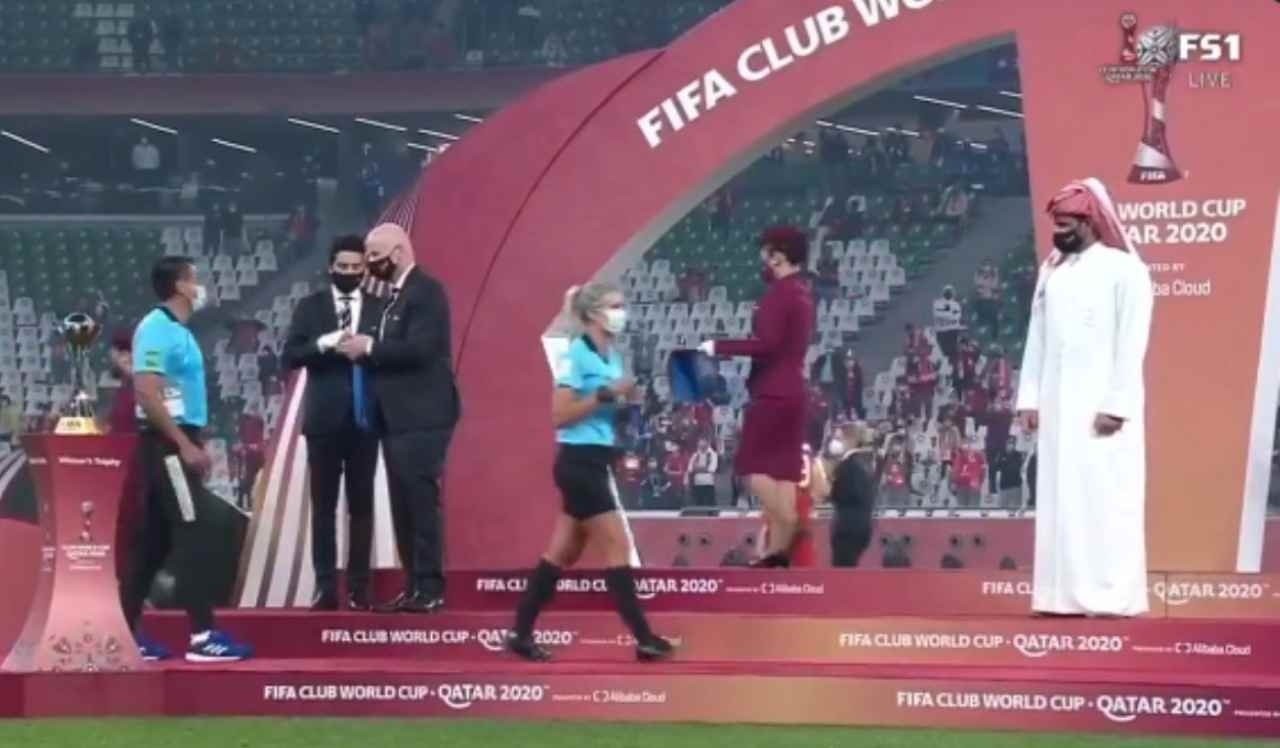 Premiazione Mondiale per club in Qatar (Mediaset)