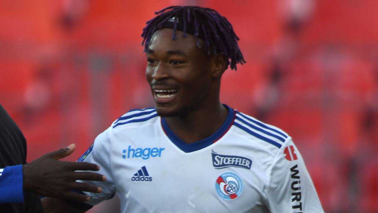 Racing Club Strasburgo, il difensore Mohammed Simakan in campo contro lo Stade Brestois, 25 ottobre 2020 (foto di Jean-Francois MONIER / AFP via Getty Images)