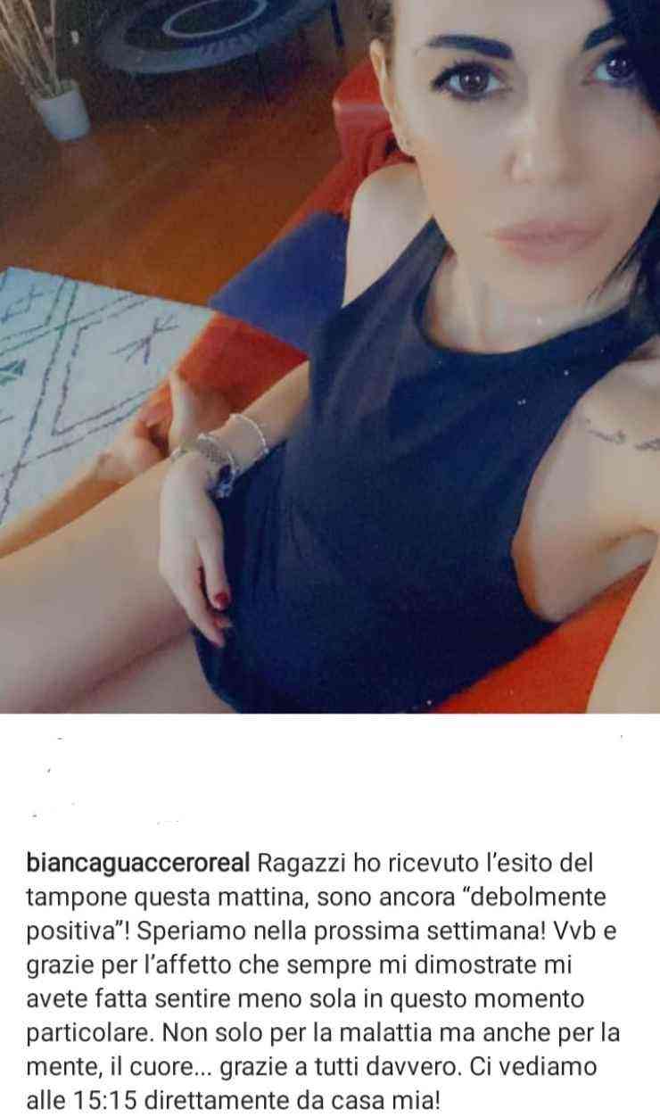 La conduttrice ha pubblicato sul profilo Instagram il post - Fonte Instagram