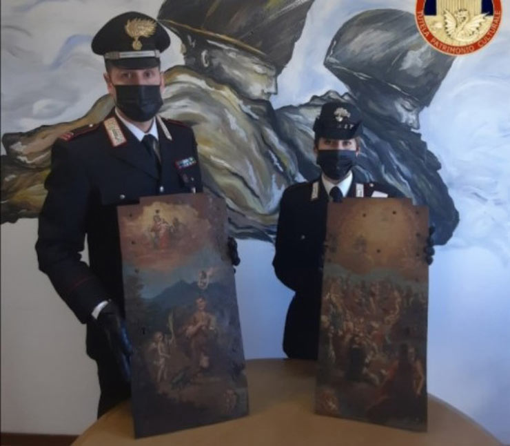 I carabinieri ritrovano due dipinti del '700 rubati nel 2008