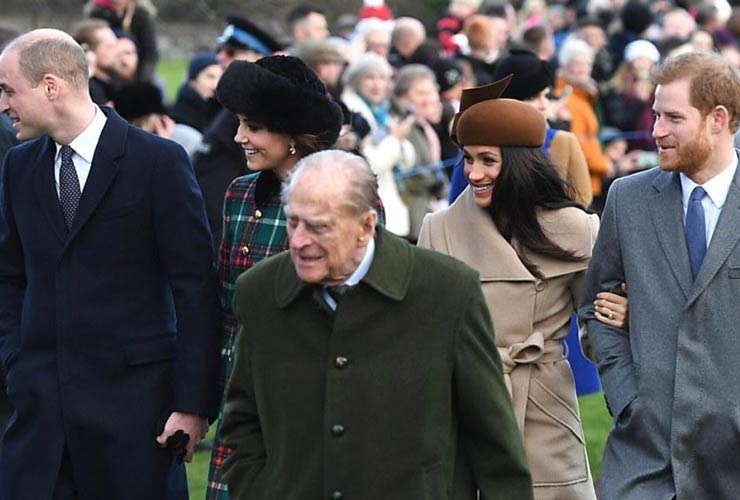 Il principe Filippo e i membri della famiglia reale