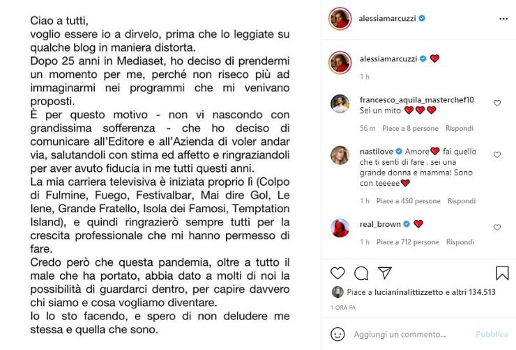 Alessia Marcuzzi su Instagram