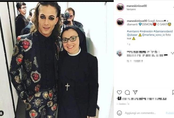 Suor Cristina e Damiano dei Maneskin