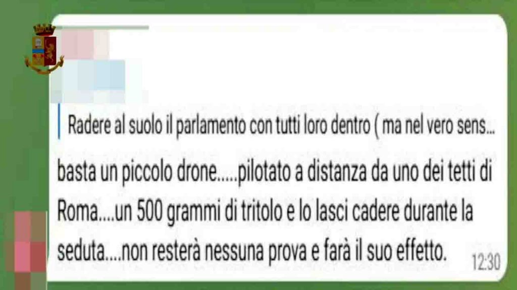 No Vax nelle chat: l’indirizzo di Mario Draghi e il tritolo sul Parlamento