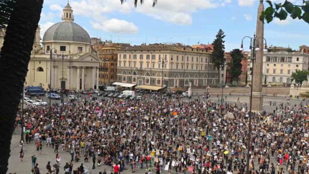 manifestazione sindacati roma