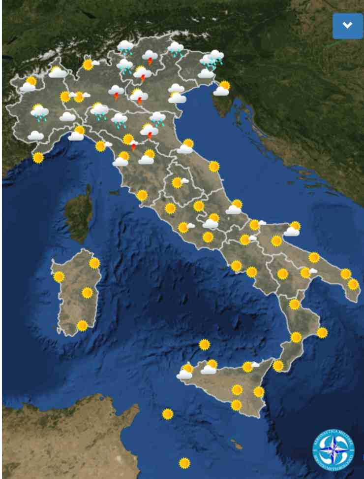 Previsioni meteo 7 giugno