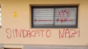 scritte intimidatorie Landini nazista Cgil Olbia - meteoweek 20220614