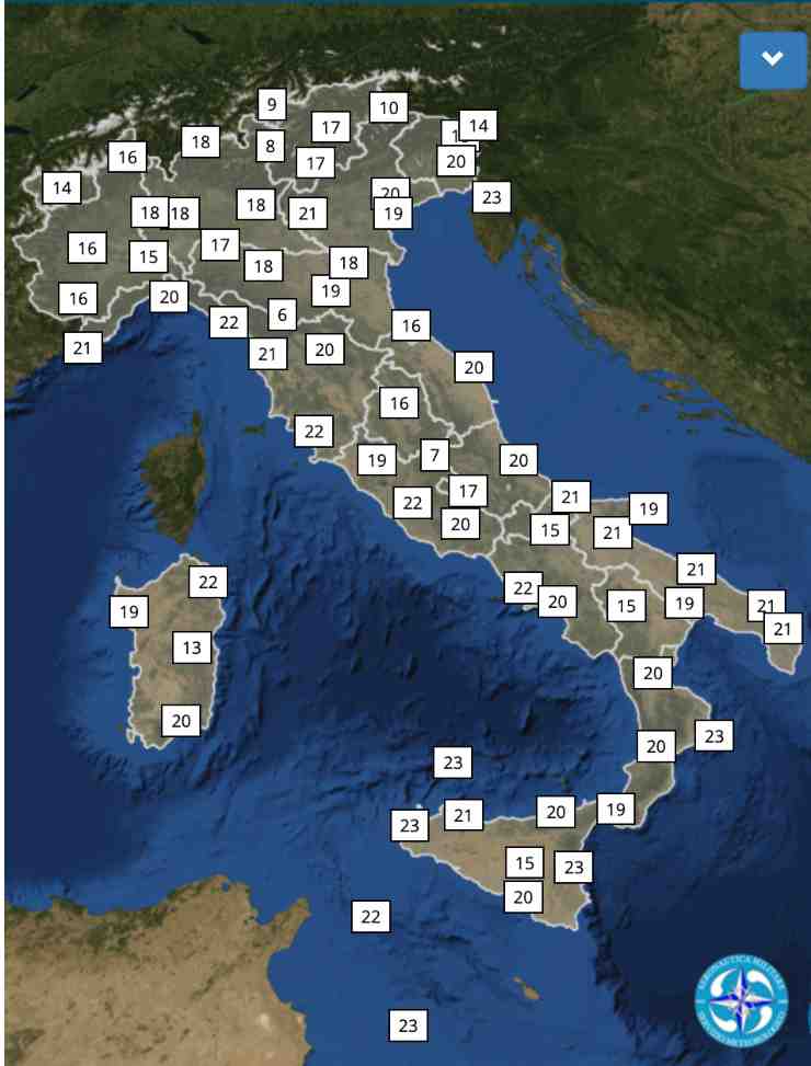 Temperature venerdì 10 giugno