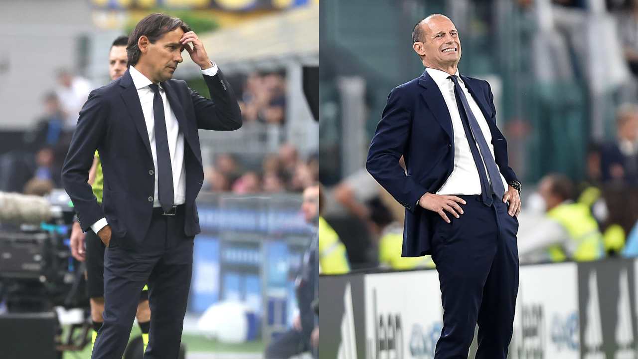 Inzaghi e Allegri, allenatori di Inter e Juventus - credits: Ansa Foto. Meteoweek