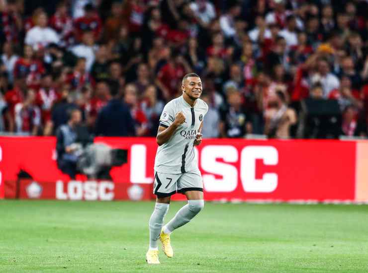 Mbappe festeggia il gol segnato - credits: Ansa Foto. Meteoweek