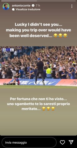 La storia di Conte su Instagram - credits: Ansa Foto. Meteoweek