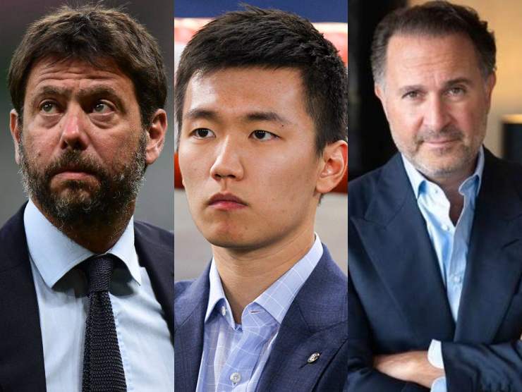Agnelli, Zhang e Cardinale, presidenti di Juve, M^Inter e Milan [Credit: web] - 27092022 Meteoweek.com