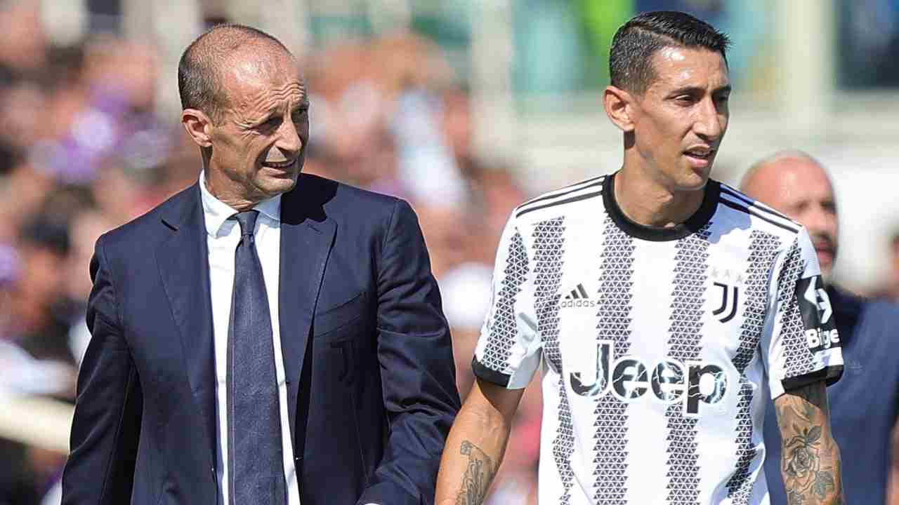 Max Allegri e ANgel Di Maria, tra i due non sembra scorrere buon sangue [Credit: web] - 18092022 Meteoweek.com