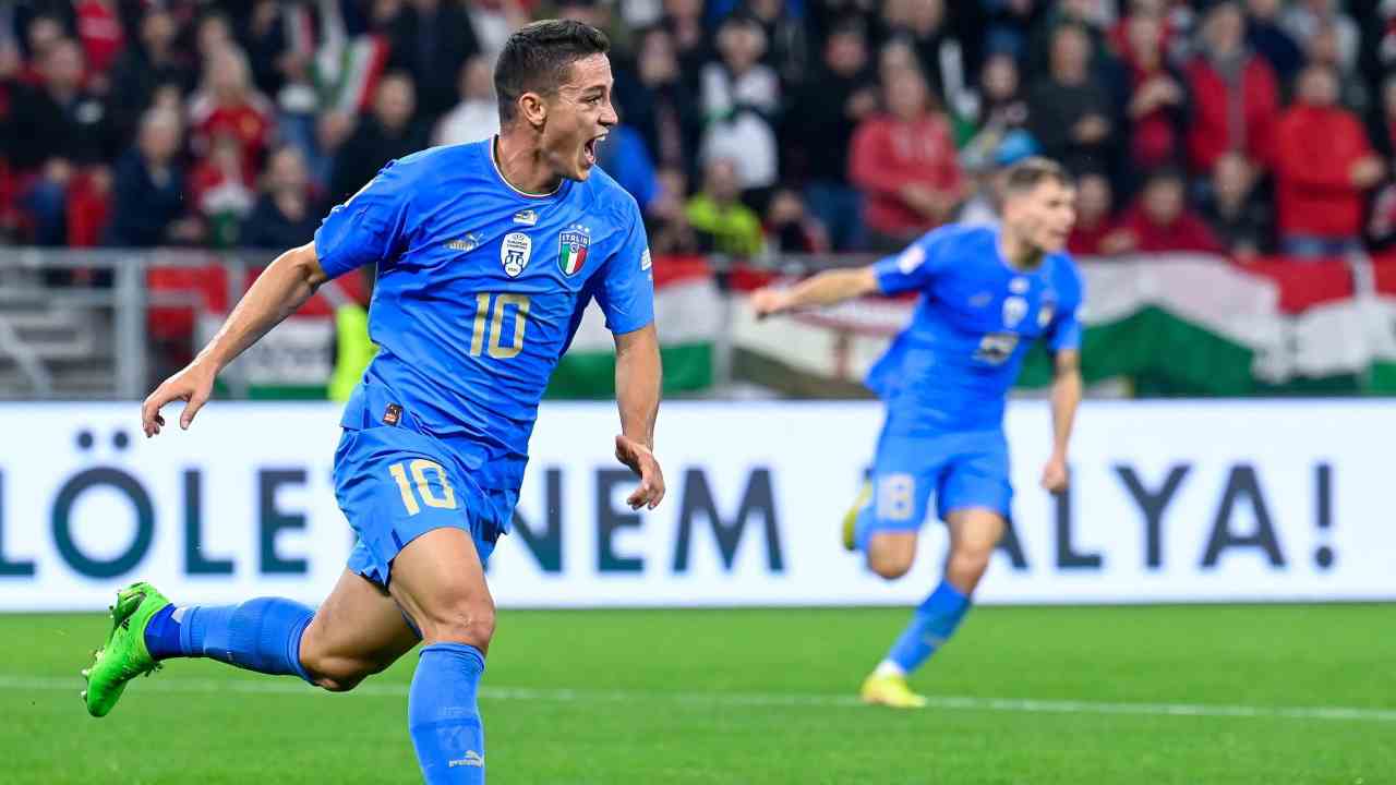 Giacomo Raspadori attaccante della Nazionale italiana e del Napoli (Credit: Ansa) 27092022 - Meteoweek.com