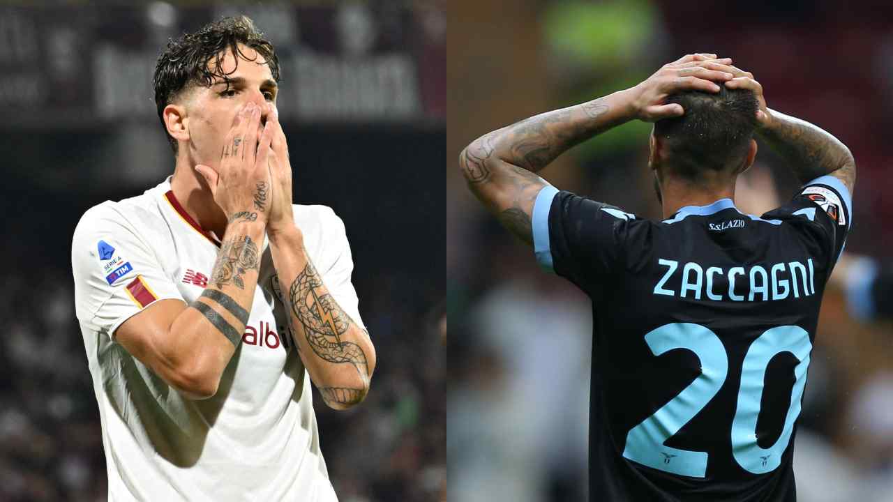Zaniolo e Zaccagni, calciatori di Roma e Lazio - credits: Ansa Foto. 22092022 MeteoWeek.com