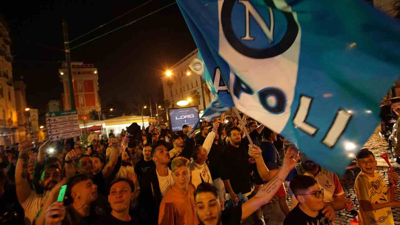 Tifosi del Napoli al seguito della squadra (Credit: Ansa)  13092022 - Meteoweek.com