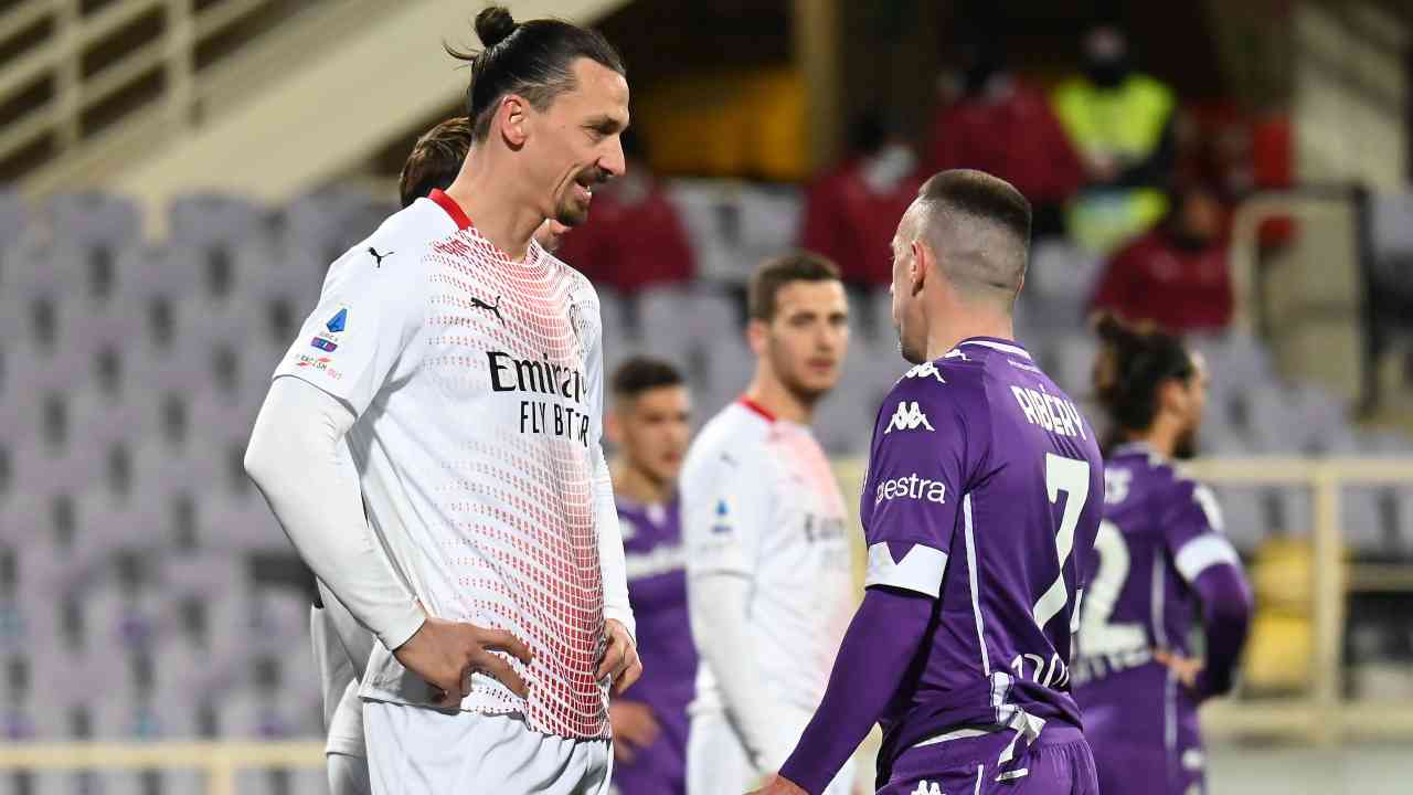 Ibra e Ribery l'uno contro l'altro - credits: Ansa Foto. 08102022 MeteoWeek.com