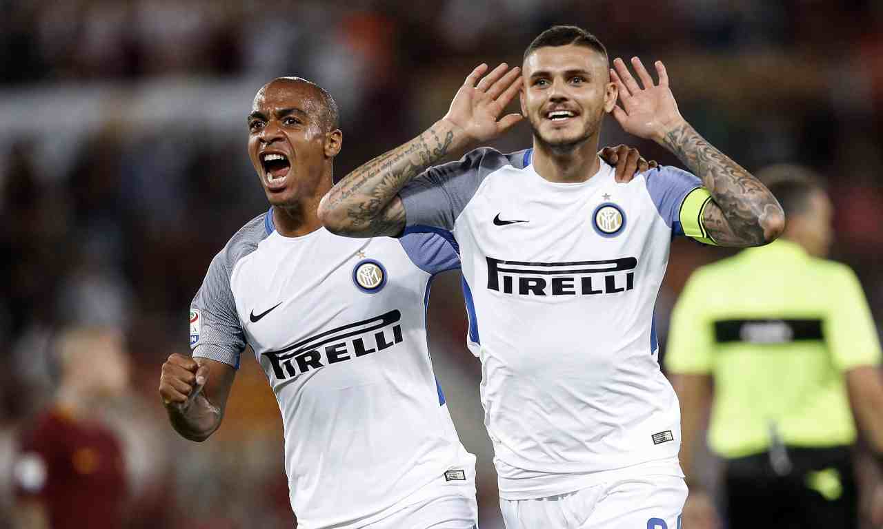 Icardi e Joao Mario con la maglia dell'Inter - credit: Ansa Foto. 26102022. Meteoweek