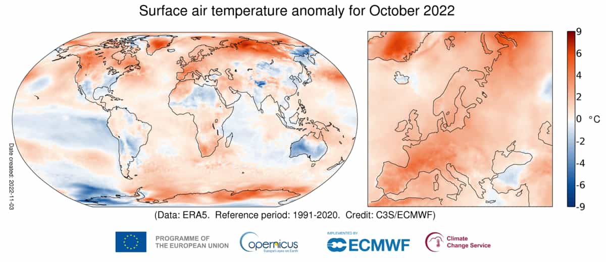 Ottobre è stato il mese più caldo in assoluto in Europa - meteoweek.com